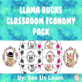 Preview of Llama Bucks Classroom Economy Pack