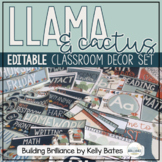 Llama & Cactus Classroom Decor Set (EDITABLE!)