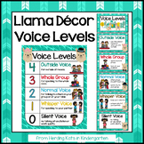 Llama Classroom Decor Voice Levels Chart