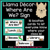 Llama Classroom Theme Where Are We Signs