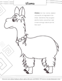 Llama Coloring Page (From Animals Of The Andes)
