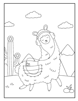 The Llama Thanksgiving Coloring Book for Kids: for Kids Ages 4-8 A