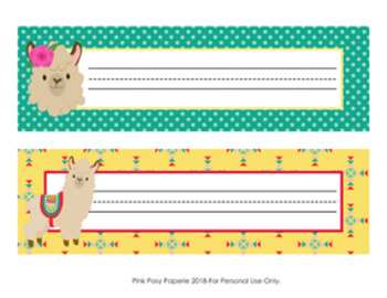 Llama Desk Name Plates Classroom Decor By Pink Posy Paperie Tpt