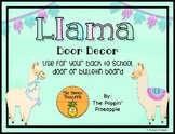 Llama Door / Bulletin Board Decor (EDITABLE)