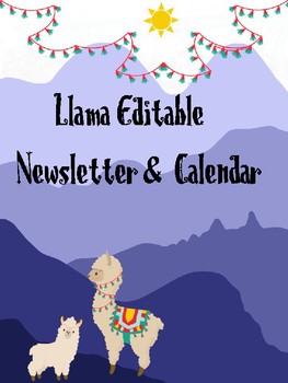 Preview of Llama Editable Newsletter and Calendar