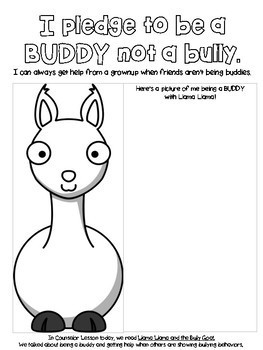 Preview of Llama Llama and the Bully Goat Worksheet