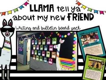 Preview of Llama New Friend Writing | Beginning of the Year Bulletin Board Kit
