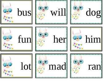 Preview of Llama Sight Word Template