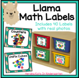 Llama Theme Math Manipulative Labels