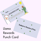 Llama Theme Rewards Card - PDF File