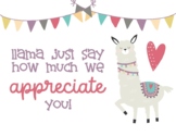 Llama Themed Appreciation