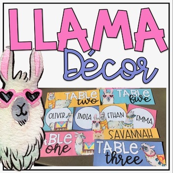 Preview of Llama Themed Classroom Decor Bundle + Editable Items!
