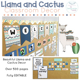 Llama Classroom Decor Fully Editable Theme Cactus Decor