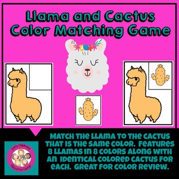 Preview of Llama and Cactus Color Matching Activity