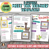 Llama and Cactus Editable Meet the Teacher Templates