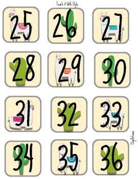 Llama and Cactus Numbers for Calendar by Teach it With Style | TpT