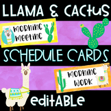 Llama and Cactus Schedule Cards Editable