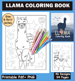 Llama coloring book for kids - 46 Unique llama illustratio