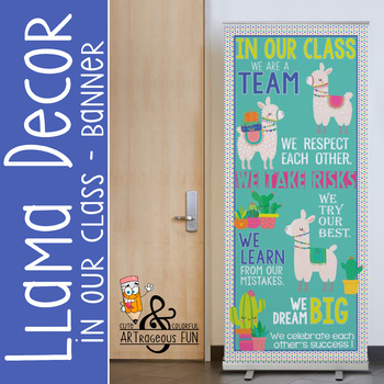 Preview of Llama theme - Classroom Decor: LARGE  BANNER - In Our Class