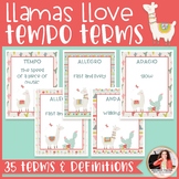 Llamas & Cacti Tempo Terms & Definitions Posters {Music Cl