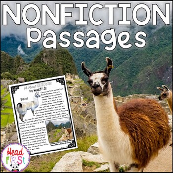 Preview of Llamas Passages for Close Reading Comprehension Questions and Writing Activities