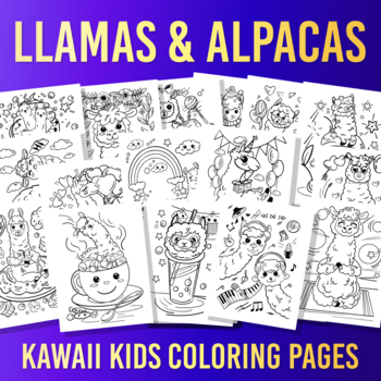 Llama Coloring Pages for Kids, Girls, Boys, Teens Birthday School