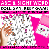 Editable Sight Word and ABC Center Activity | Roll, Say, K