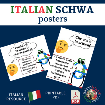 Preview of Lo Schwa Italian Inclusive Language classroom posters