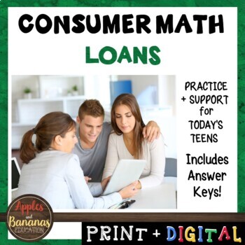 Preview of Loans - Consumer Math  (Notes, Presentation, Activities, Test, and Project)