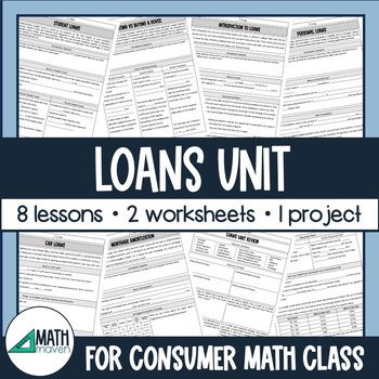 Preview of Loans Unit for Consumer Math or Personal Finance Class