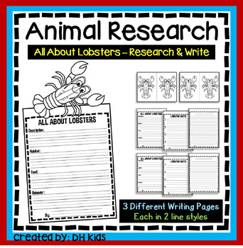 Preview of Lobster Report, Science Writing Project, Animal Research, Ocean Craftivity