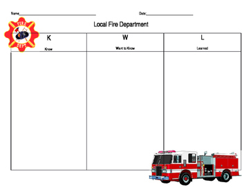 Preview of Fire Dept KWL Chart