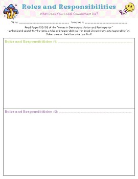 Preview of Local Government Roles and Responsibilities - Grade 6 Alberta Social Studies