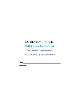 Preview of Local & Provincial Government PAT Prep Workbook - Alberta Grade 6 Social Studies