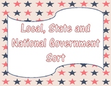 Local, State, and National Levels of Government Sort