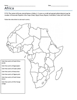 Preview of Locate Countries in Africa