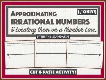 Preview of Locating Irrational Numbers (√) on a Number Line (Cut & Paste Activity!)