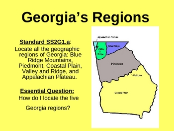 Locating My Georgia Regions by Clay Brooks | Teachers Pay Teachers