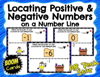Preview of Locating Positive and Negative Integers on a Number Line Boom Cards