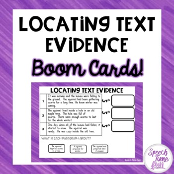 Preview of Locating Text Evidence Boom Cards™️
