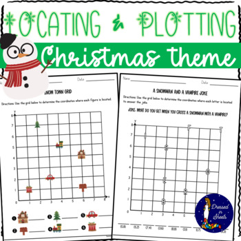 Preview of Locating and Plotting on a Grid Christmas Theme
