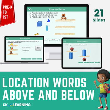 Preview of Location Words - Above and Below Interactive Digital Resources for Kindergarten