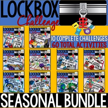 Preview of Lockbox Challenge Holiday/Seasonal BUNDLE | Enrichment | Breakout Box