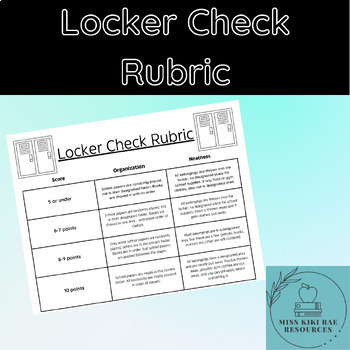 Preview of Locker Check Rubric