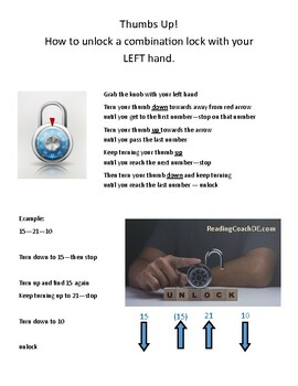 Preview of Locker Help - How to use a combination lock - left hand