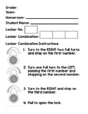Locker Instructions Middle School High School Printable