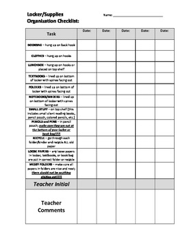 school organizer assignment logsheet
