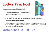 Locker Practice- Middle School Transition