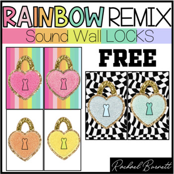 Preview of Locks : Sound Wall // Rainbow Remix 90's Y2k classroom decor