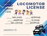 Locomotor License Printable, just add photos of your stude